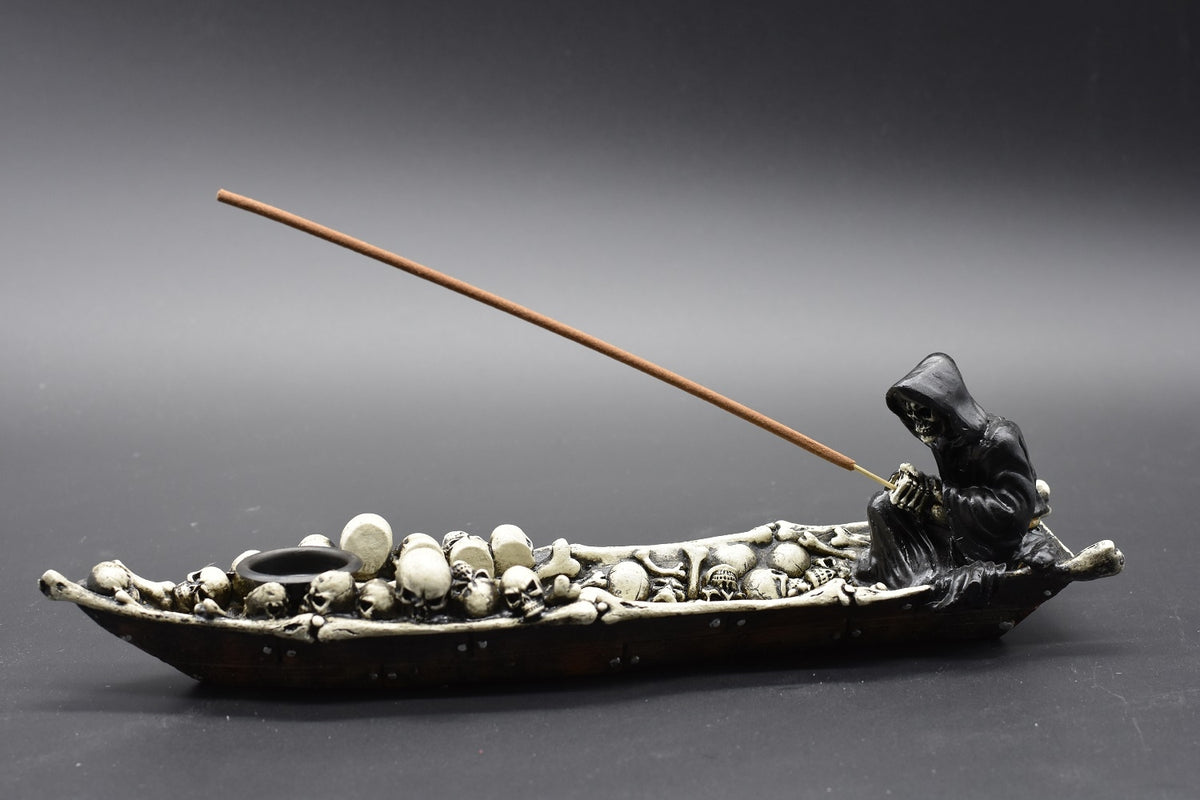 DWK Grim Reaper boatman Stick Incense Burner Chiron Styx